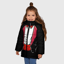 Куртка зимняя для девочки Костюм фокусника с бабочкой и волшебной палочкой, цвет: 3D-красный — фото 2