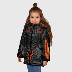 Куртка зимняя для девочки Красно-черный робот, цвет: 3D-красный — фото 2