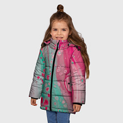 Куртка зимняя для девочки Розовые и голубые краски, цвет: 3D-черный — фото 2