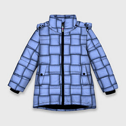 Куртка зимняя для девочки Фиолетовое ленточное плетение, цвет: 3D-черный