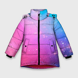 Куртка зимняя для девочки Звёздное геометрическое небо, цвет: 3D-красный