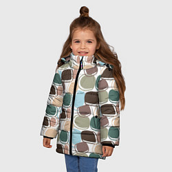 Куртка зимняя для девочки Фигуры геометрические абстрактные, цвет: 3D-черный — фото 2