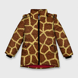 Куртка зимняя для девочки Текстура жирафа, цвет: 3D-красный