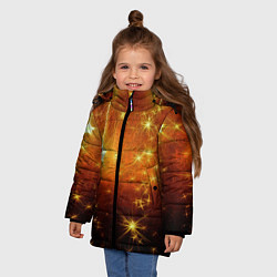 Куртка зимняя для девочки Золотистае звёзды, цвет: 3D-красный — фото 2