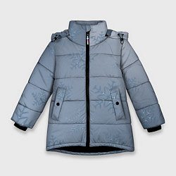 Куртка зимняя для девочки Серый снег, цвет: 3D-черный