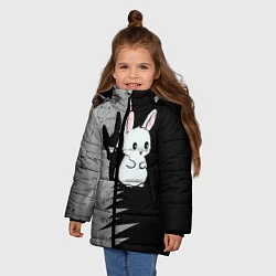Куртка зимняя для девочки Теневой зайка, цвет: 3D-черный — фото 2