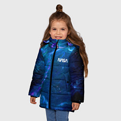Куртка зимняя для девочки Бескрайний космос - Nasa, цвет: 3D-красный — фото 2