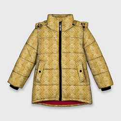 Куртка зимняя для девочки Ромб штрихованный, цвет: 3D-красный