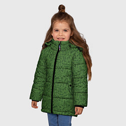 Куртка зимняя для девочки Милитари компьютерная плата, цвет: 3D-светло-серый — фото 2