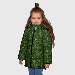 Куртка зимняя для девочки Милитари лента, цвет: 3D-светло-серый — фото 2