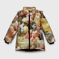 Куртка зимняя для девочки Салат оливье, цвет: 3D-черный