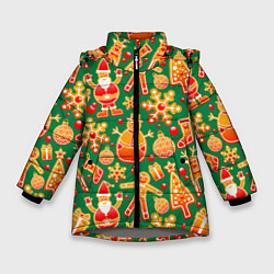 Куртка зимняя для девочки Christmas decorations with gifts, цвет: 3D-светло-серый