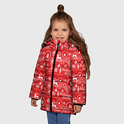Куртка зимняя для девочки Посылка от Деда Мороза, цвет: 3D-черный — фото 2