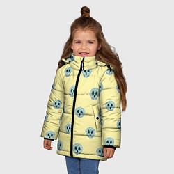 Куртка зимняя для девочки Милые зубастые черепочки, цвет: 3D-светло-серый — фото 2