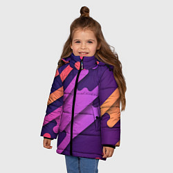Куртка зимняя для девочки Объемная абстракция, цвет: 3D-черный — фото 2