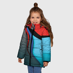 Куртка зимняя для девочки Разноцветные ручейки, цвет: 3D-черный — фото 2