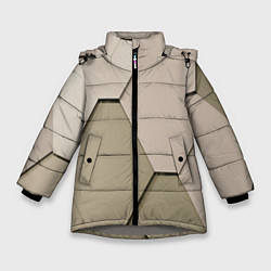 Куртка зимняя для девочки Зеленая плитка, цвет: 3D-светло-серый