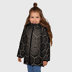 Куртка зимняя для девочки Metalic carbon, цвет: 3D-черный — фото 2