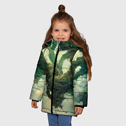 Куртка зимняя для девочки Рисунок нейросети, цвет: 3D-черный — фото 2