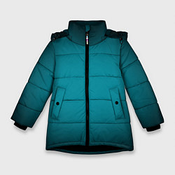 Куртка зимняя для девочки Темно-бирюзовый градиент, цвет: 3D-черный