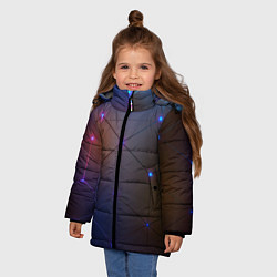 Куртка зимняя для девочки Космические треугольники, цвет: 3D-красный — фото 2