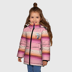Куртка зимняя для девочки Энид Синклер с Уэнсдей Аддамс - текстура свитера, цвет: 3D-черный — фото 2