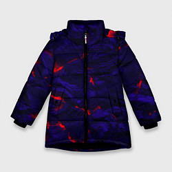 Куртка зимняя для девочки Абстракция -лава, цвет: 3D-черный