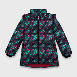 Куртка зимняя для девочки Неоновая кольчуга, цвет: 3D-красный