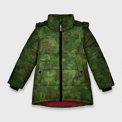 Куртка зимняя для девочки Камуфляж хаки, цвет: 3D-красный