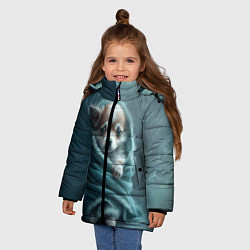 Куртка зимняя для девочки Милый щенок в одеяле, цвет: 3D-черный — фото 2