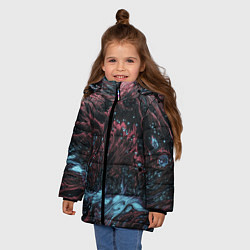 Куртка зимняя для девочки Разводы от краски, цвет: 3D-черный — фото 2
