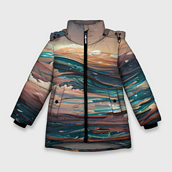 Куртка зимняя для девочки Необъятный океан, цвет: 3D-светло-серый