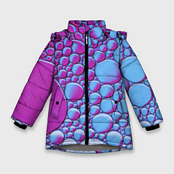 Куртка зимняя для девочки Масляные пузыри, цвет: 3D-светло-серый