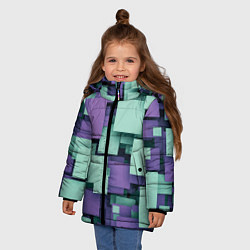 Куртка зимняя для девочки Trendy geometric pattern, цвет: 3D-светло-серый — фото 2