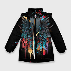 Зимняя куртка для девочки Психоделические крылья