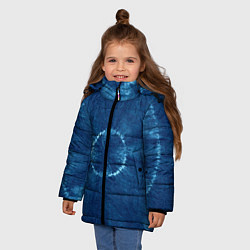 Куртка зимняя для девочки Синий круг тай-дай, цвет: 3D-красный — фото 2