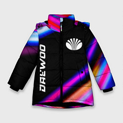 Куртка зимняя для девочки Daewoo speed lights, цвет: 3D-черный