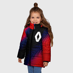 Куртка зимняя для девочки Renault красный карбон, цвет: 3D-черный — фото 2