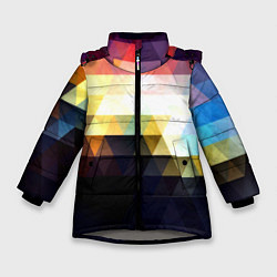 Куртка зимняя для девочки Mosaic abstraction, цвет: 3D-светло-серый