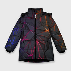 Куртка зимняя для девочки Rgb линии, цвет: 3D-черный