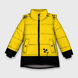 Куртка зимняя для девочки Атомный цветок, цвет: 3D-светло-серый
