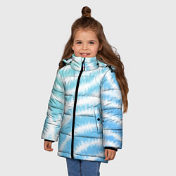 Куртка зимняя для девочки Тай-дай голубой с зеленым, цвет: 3D-черный — фото 2