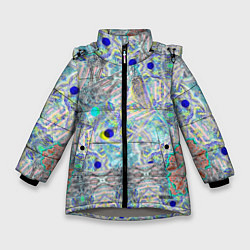 Куртка зимняя для девочки Абстракция Фиона, цвет: 3D-светло-серый