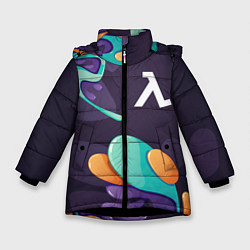 Куртка зимняя для девочки Half-Life graffity splash, цвет: 3D-черный
