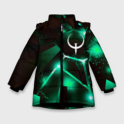 Куртка зимняя для девочки Quake разлом плит, цвет: 3D-черный