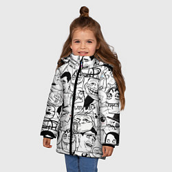 Куртка зимняя для девочки Сборник мемов, цвет: 3D-светло-серый — фото 2