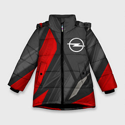 Куртка зимняя для девочки Opel sports racing, цвет: 3D-черный