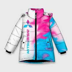 Зимняя куртка для девочки Mitsubishi neon gradient style: по-вертикали