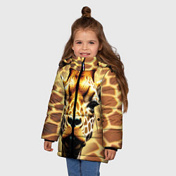 Куртка зимняя для девочки Жирафа, цвет: 3D-черный — фото 2