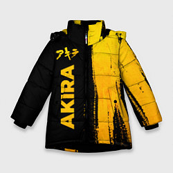 Куртка зимняя для девочки Akira - gold gradient: по-вертикали, цвет: 3D-черный